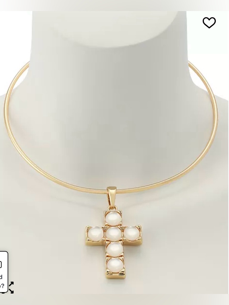 Robert Lee Morris Goldtone Mother Of Pearl Cross Pendant 60$